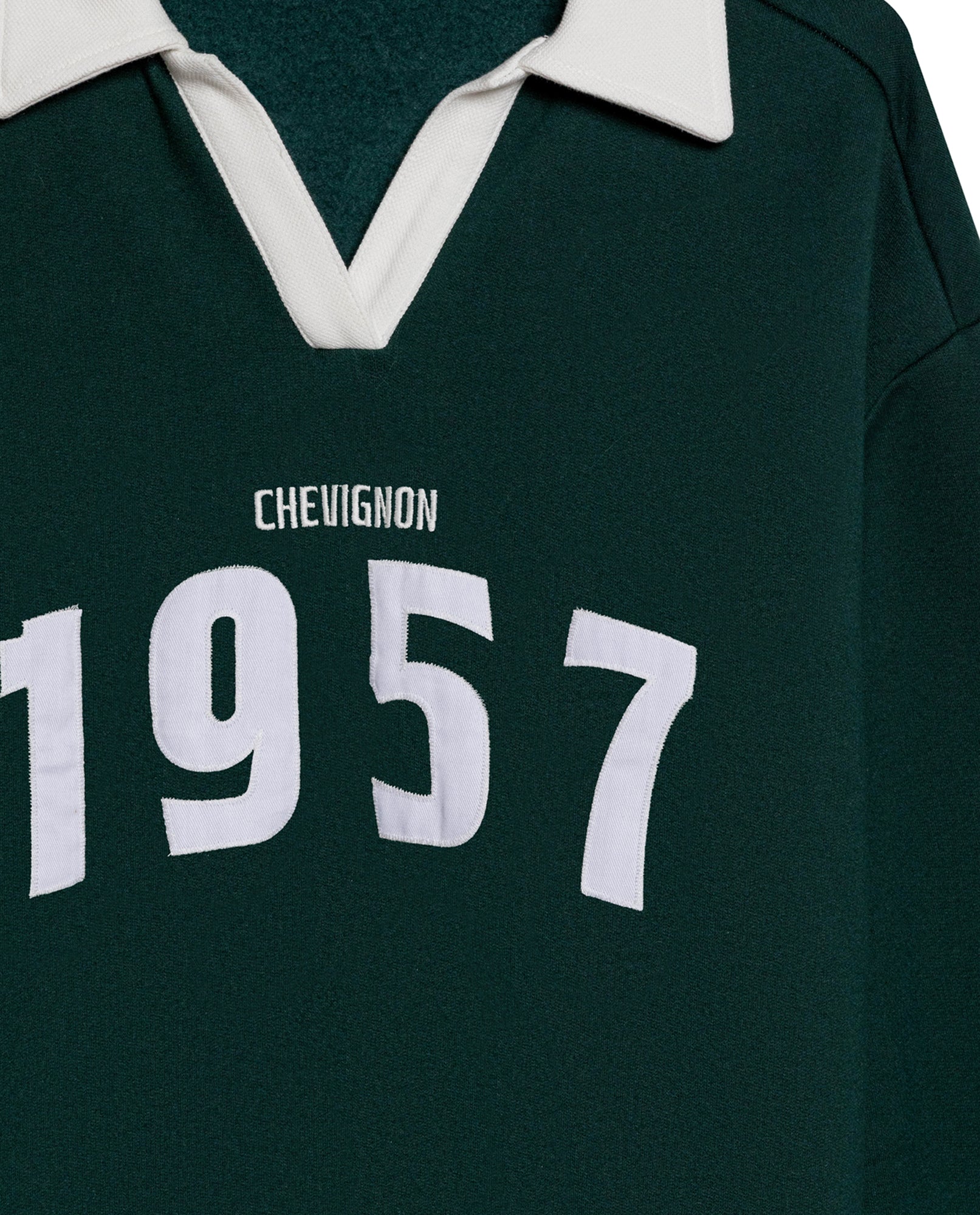 Womens Sweatshirt Polo Style Cotton Blend Embroidery - Dark Green 63_781H003_VER195406_8