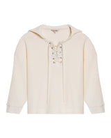 Womens Sweatshirt Closed Wide Silhouette Cotton Blend Waffle Texture - Raw 63_781H004_CRU114302_3