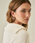 Womens Sweatshirt Closed Wide Silhouette Cotton Blend Waffle Texture - Raw 63_781H004_CRU114302_7
