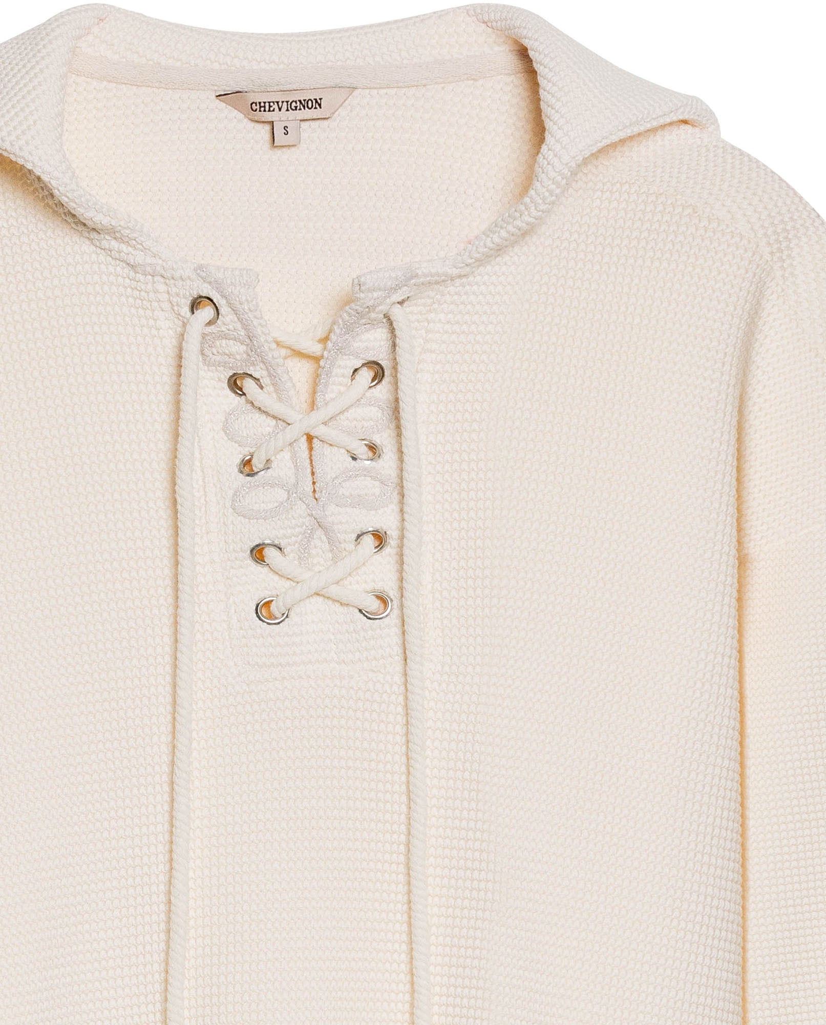 Womens Sweatshirt Closed Wide Silhouette Cotton Blend Waffle Texture - Raw 63_781H004_CRU114302_8