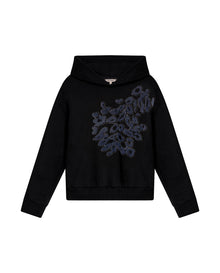 Womens Sweatshirt Hoodie Style Loose Fit Cotton Blend Animal Print Flock - Black 63_781H005_NEG194004_3