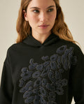 Womens Sweatshirt Hoodie Style Loose Fit Cotton Blend Animal Print Flock - Black 63_781H005_NEG194004_5