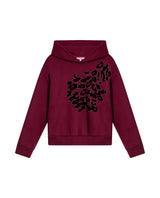 Womens Sweatshirt Hoodie Style Loose Fit Cotton Blend Animal Print Flock - Red 63_781H005_ROJ191522_3