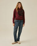 Womens Sweatshirt Hoodie Style Loose Fit Cotton Blend Animal Print Flock - Red 63_781H005_ROJ191522_4
