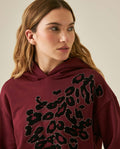 Womens Sweatshirt Hoodie Style Loose Fit Cotton Blend Animal Print Flock - Red 63_781H005_ROJ191522_5