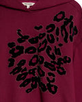Womens Sweatshirt Hoodie Style Loose Fit Cotton Blend Animal Print Flock - Red 63_781H005_ROJ191522_8