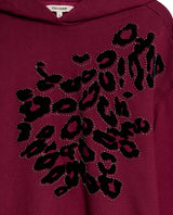 Womens Sweatshirt Hoodie Style Loose Fit Cotton Blend Animal Print Flock - Red 63_781H005_ROJ191522_8