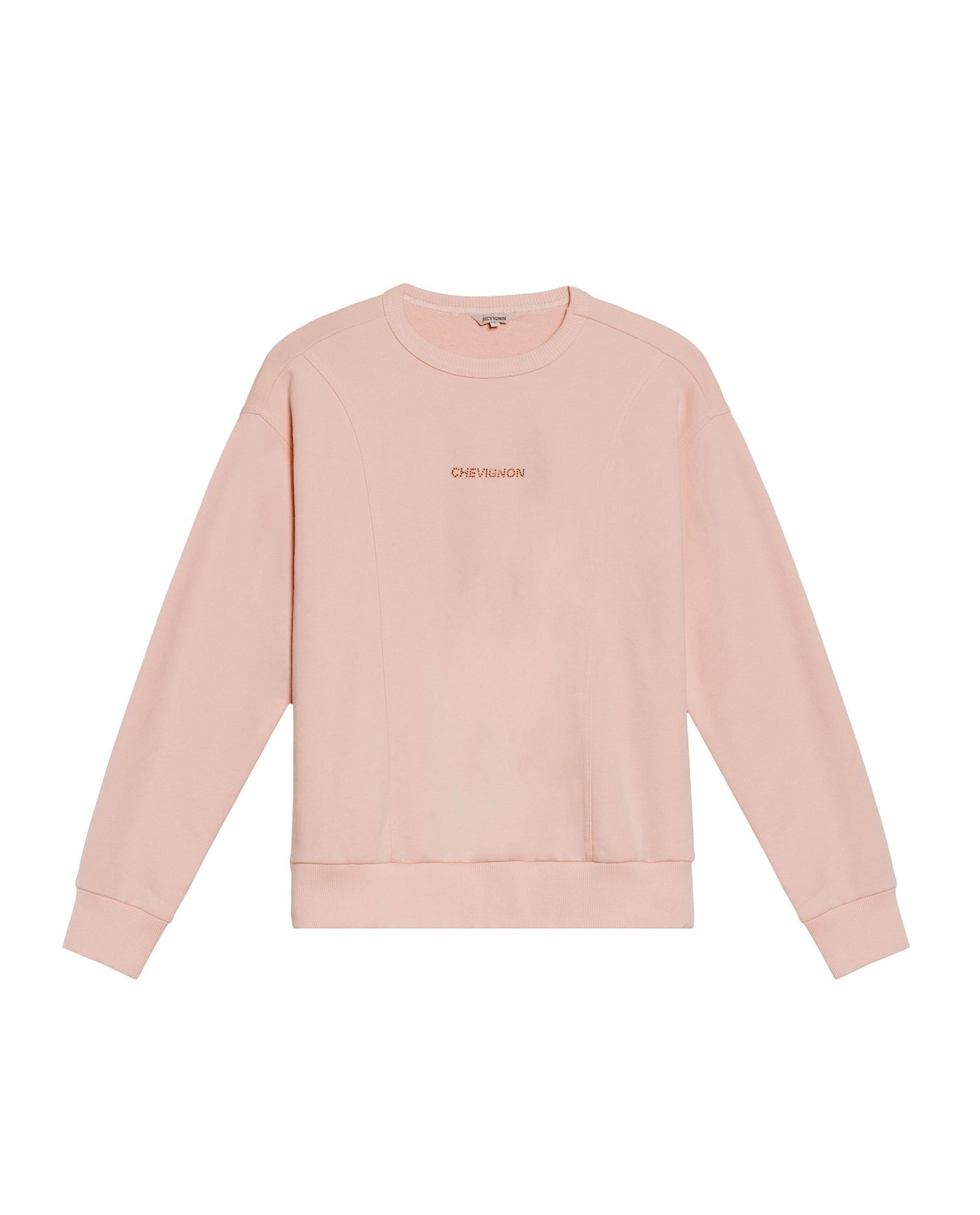Women's Stone Accent Crew Neck Sweatshirt in Cotton-Polyester Blend, Nocturne - 1