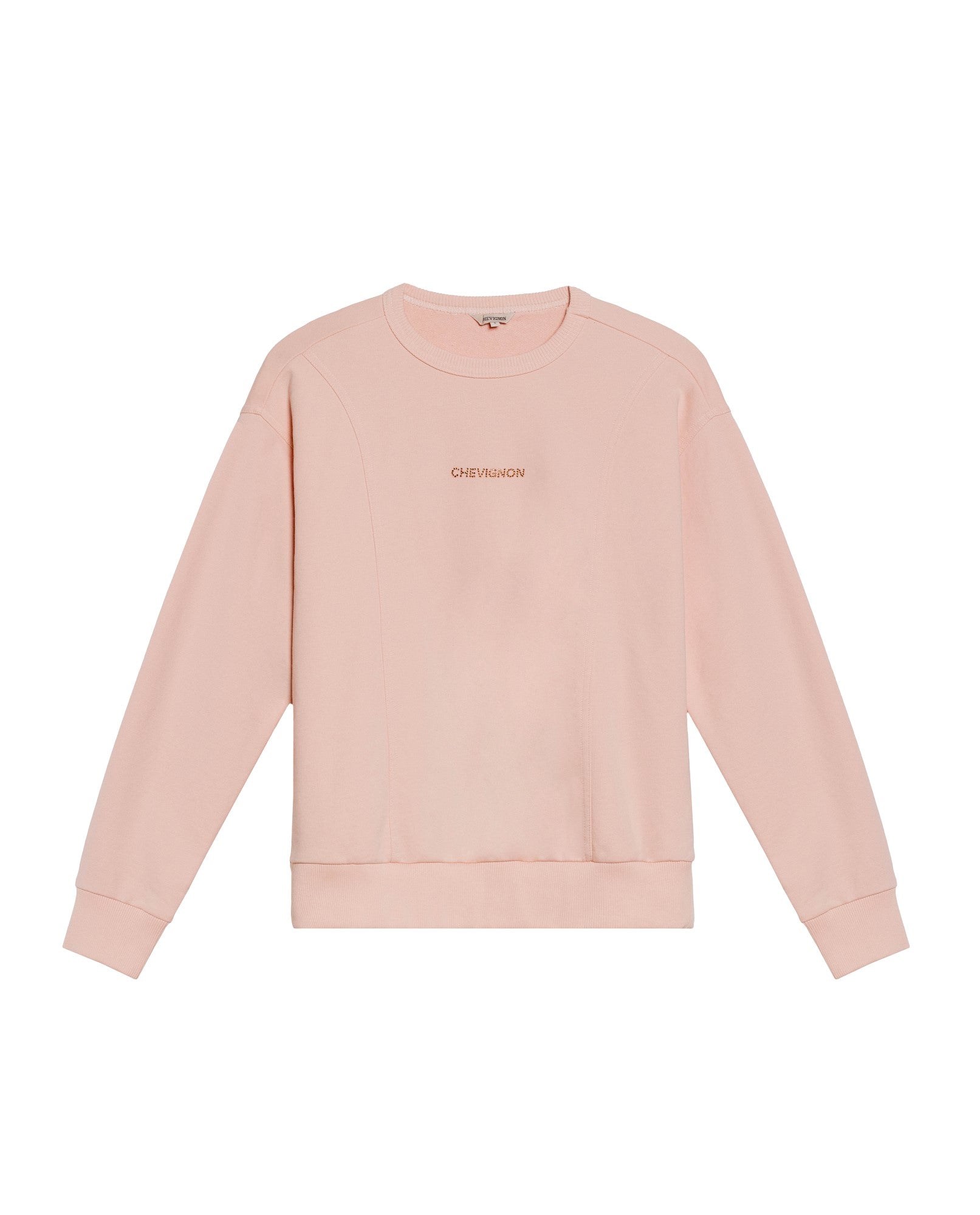 Women's Stone Accent Crew Neck Sweatshirt in Cotton-Polyester Blend, Nocturne - 1