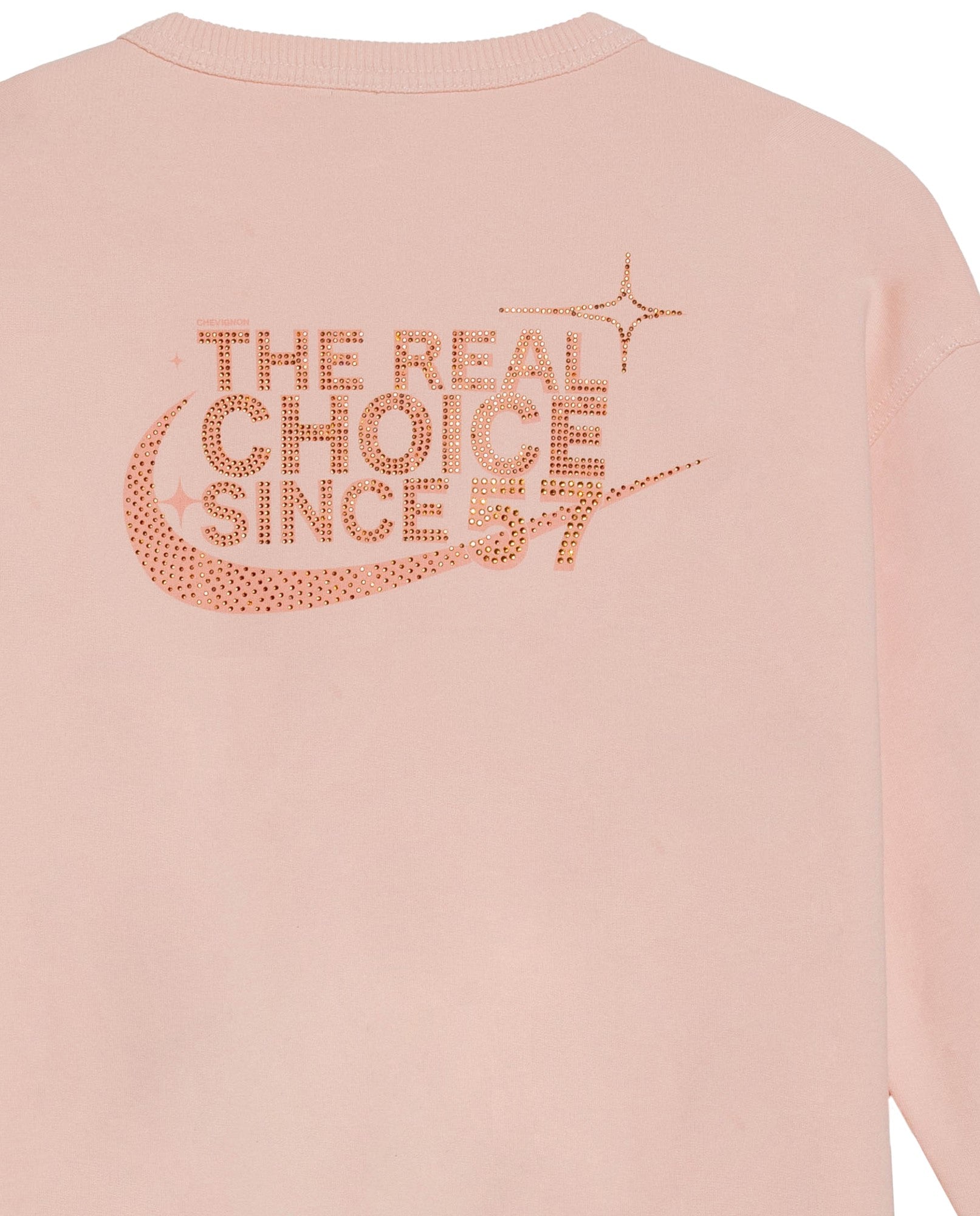 Women's Stone Accent Crew Neck Sweatshirt in Cotton-Polyester Blend, Nocturne - 7