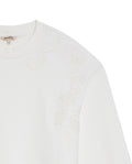 Women's Embroidered Crew Neck Sweatshirt in Cotton Stretch Blend, Evening - 7