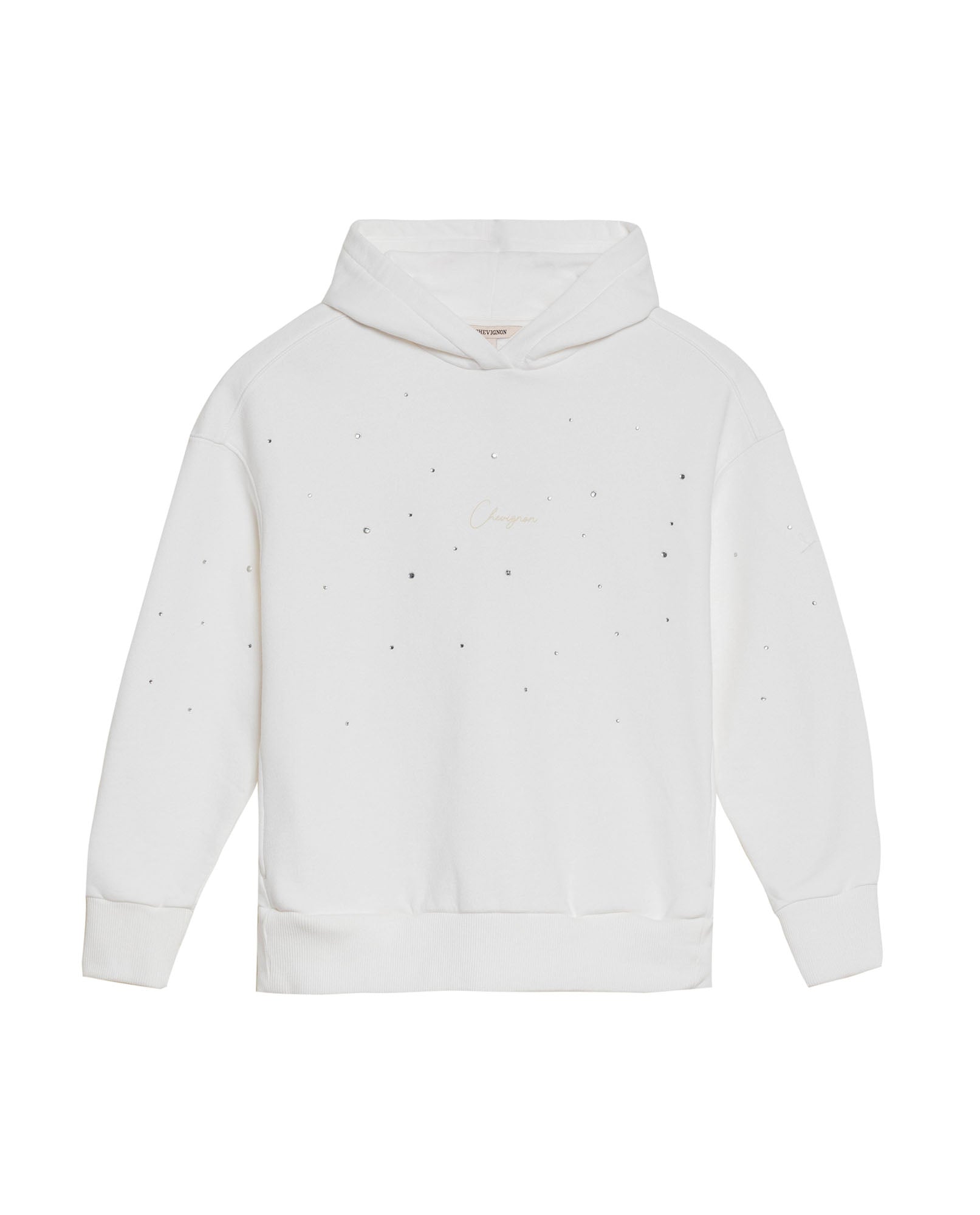 Women's Stone Accent Hooded Sweatshirt in Cotton-Polyester Blend, Ceremony - 1