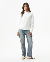 Women's Stone Accent Hooded Sweatshirt in Cotton-Polyester Blend, Ceremony - 3
