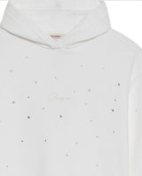 Women's Stone Accent Hooded Sweatshirt in Cotton-Polyester Blend, Ceremony - 7