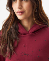 Women's Stone Accent Hooded Sweatshirt in Cotton-Polyester Blend, Ceremony - 6