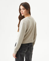 Women's Lurex Knit V-Neck Zip Cardigan in Cotton-Polyester Blend - 5