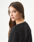 Women's Lurex Knit V-Neck Zip Cardigan in Cotton-Polyester Blend - 6