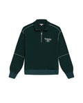 Women's Contrast Detail Half-Zip Sweatshirt in Rayon-Nylon Blend - 3