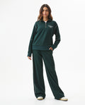 Women's Contrast Detail Half-Zip Sweatshirt in Rayon-Nylon Blend - 2