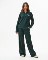 Women's Contrast Detail Half-Zip Sweatshirt in Rayon-Nylon Blend - 2