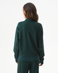 Women's Contrast Detail Half-Zip Sweatshirt in Rayon-Nylon Blend - 5