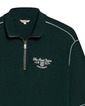 Women's Contrast Detail Half-Zip Sweatshirt in Rayon-Nylon Blend - 7