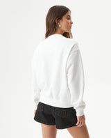 Women's Studded Oversized Crew Neck Sweatshirt in Cotton-Polyester Blend, Plaza - 5