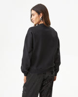 Women's Studded Oversized Crew Neck Sweatshirt in Cotton-Polyester Blend, Plaza - 5