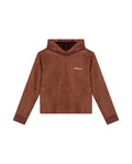 Women's Contrast Heart Embroidered Hooded Sweatshirt in Polyester Stretch Blend, Festive - 1
