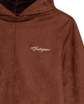 Women's Contrast Heart Embroidered Hooded Sweatshirt in Polyester Stretch Blend, Festive - 7