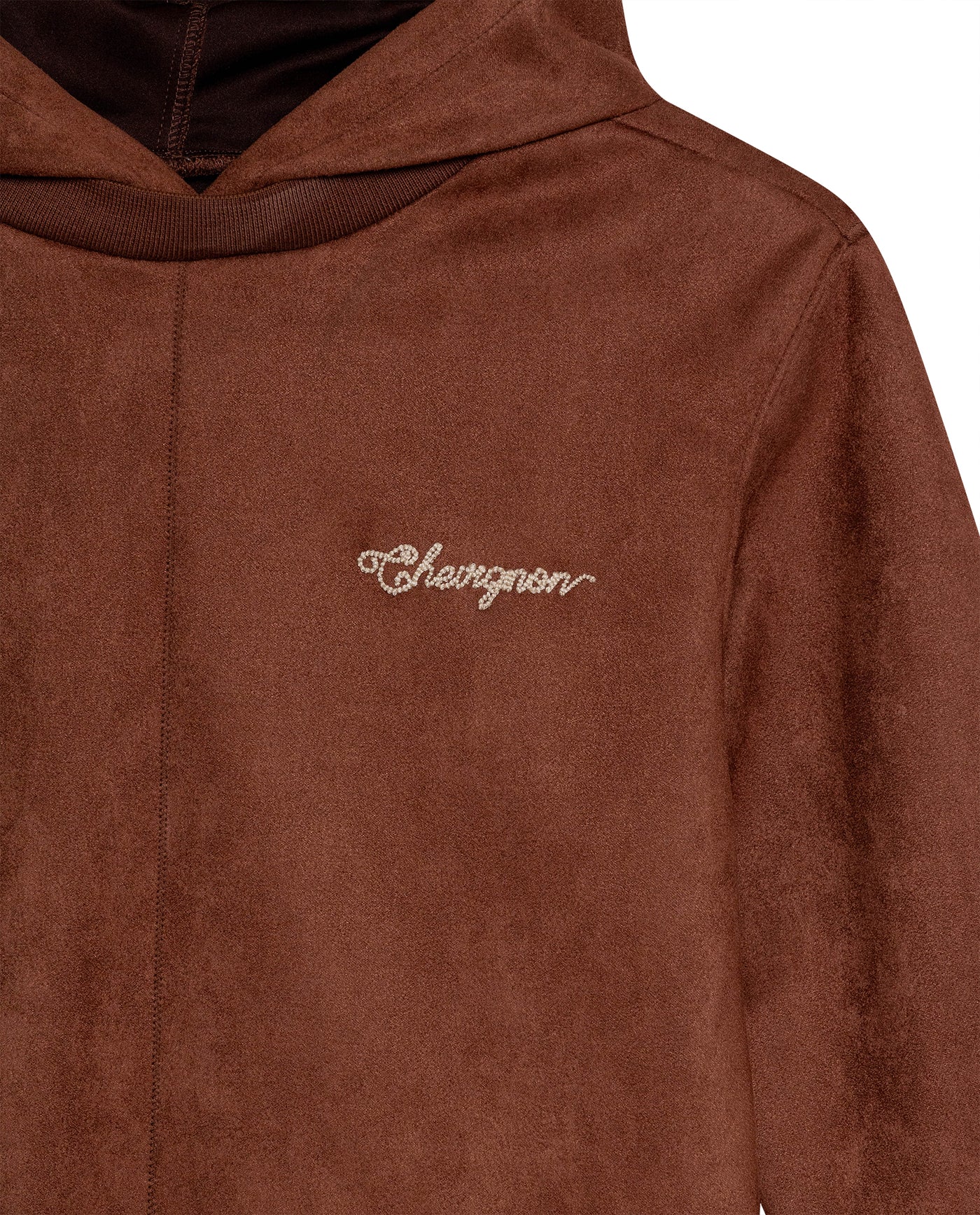 Women's Contrast Heart Embroidered Hooded Sweatshirt in Polyester Stretch Blend, Festive - 7