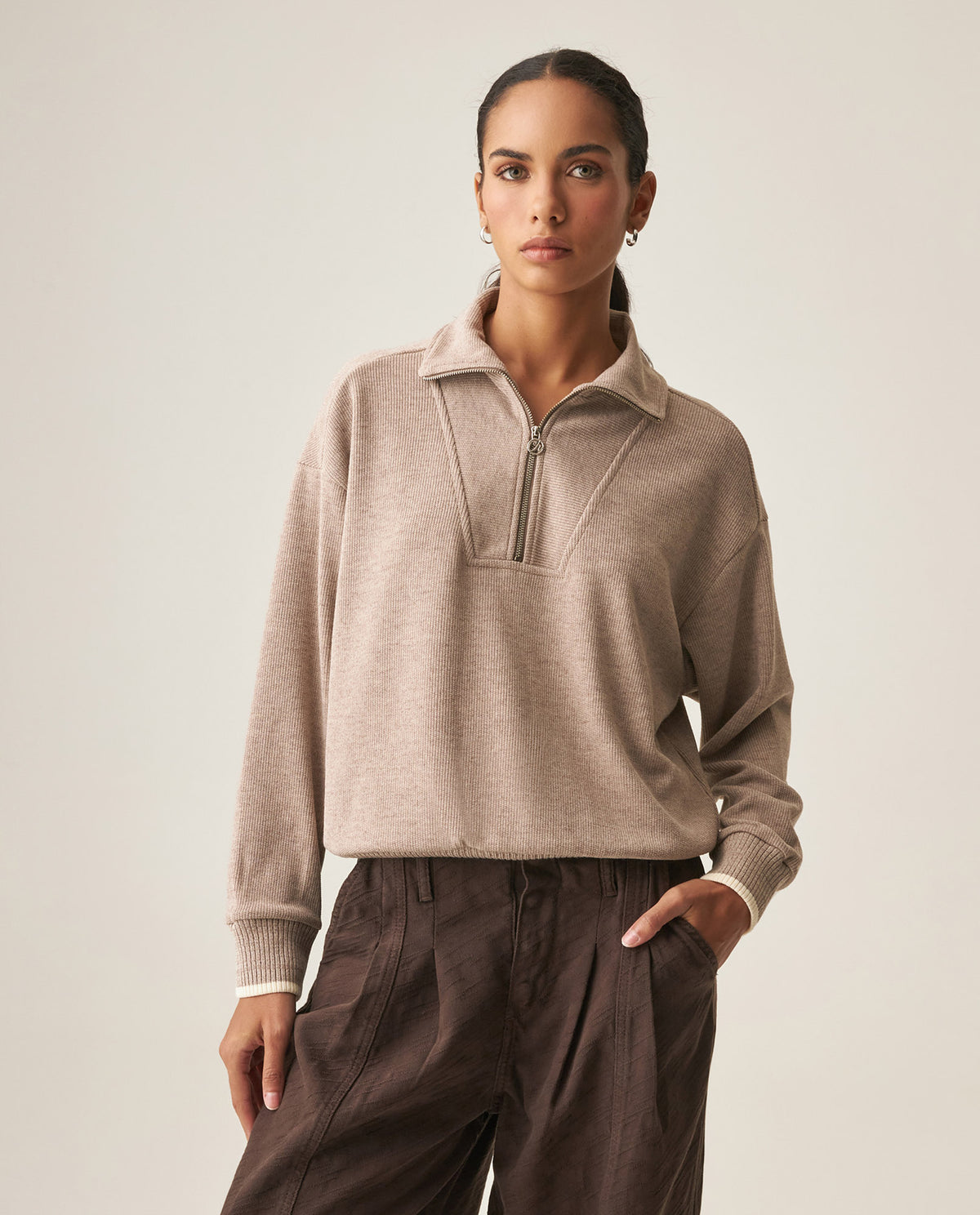 Women´s Turtleneck Sweatshirt - Gray 63_789H002_GRI181210_3