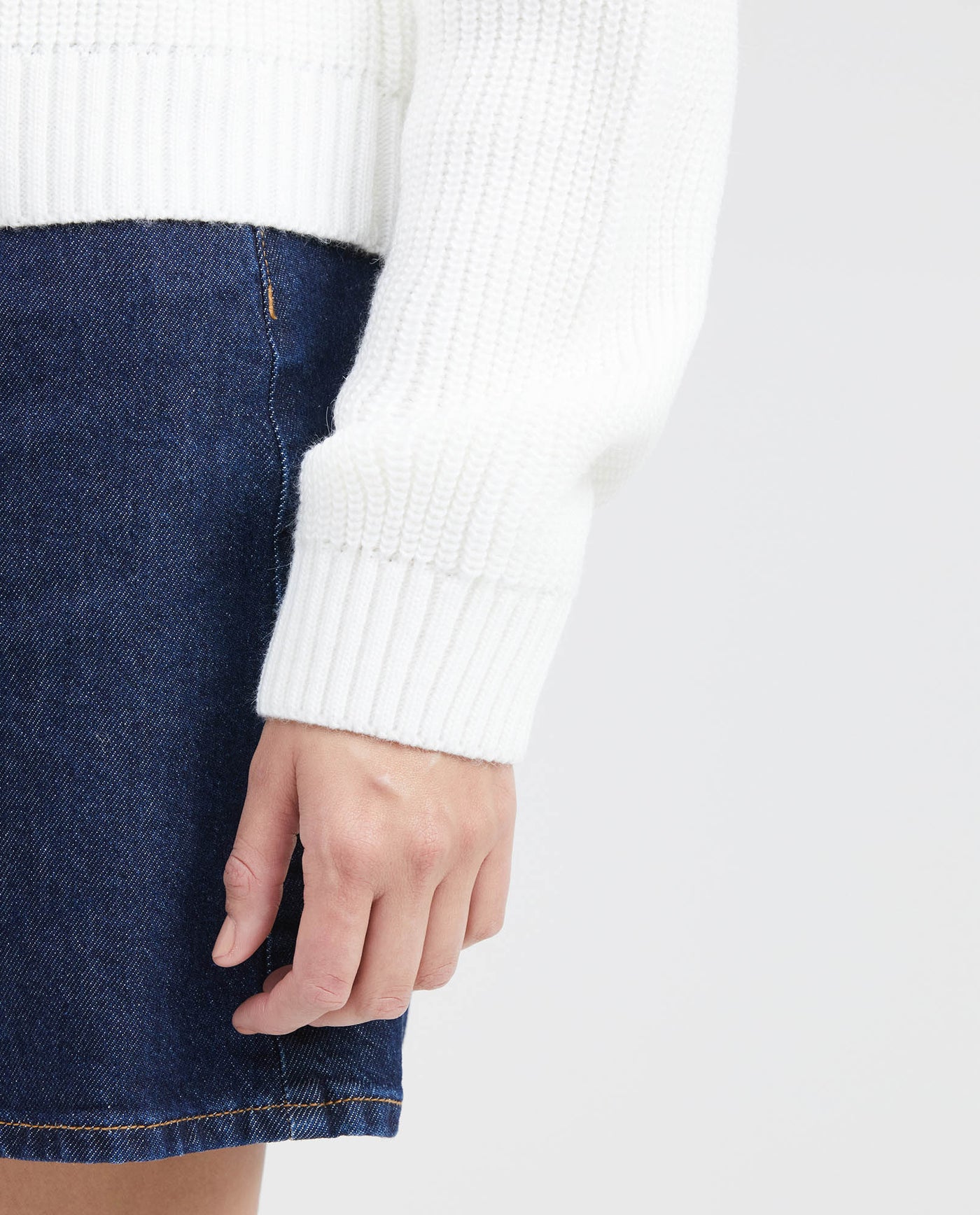 Women's Oversized Half-Button High Neck Sweater with Metal Chevignon Plate in Acrylic-Nylon - 3