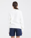 Women's Oversized Half-Button High Neck Sweater with Metal Chevignon Plate in Acrylic-Nylon - 4