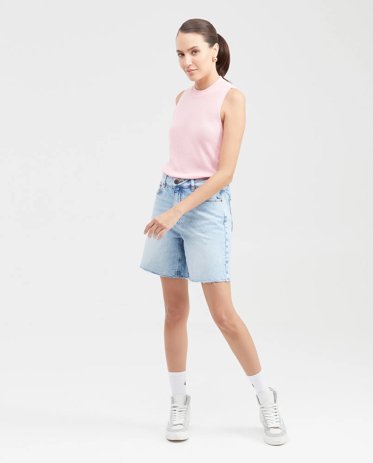 KNITTED TOP WITH CAP SLEEVES