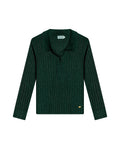 Womens Sweater Knit Straight Silhouette Viscose Blend - Dark Green 63_791H000_VER195406_3