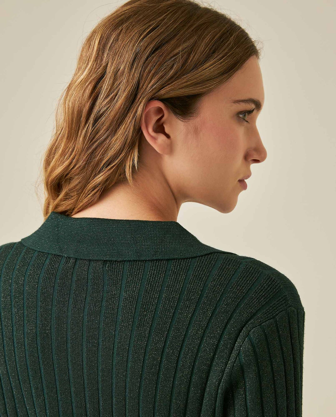 Womens Sweater Knit Straight Silhouette Viscose Blend - Dark Green 63_791H000_VER195406_7