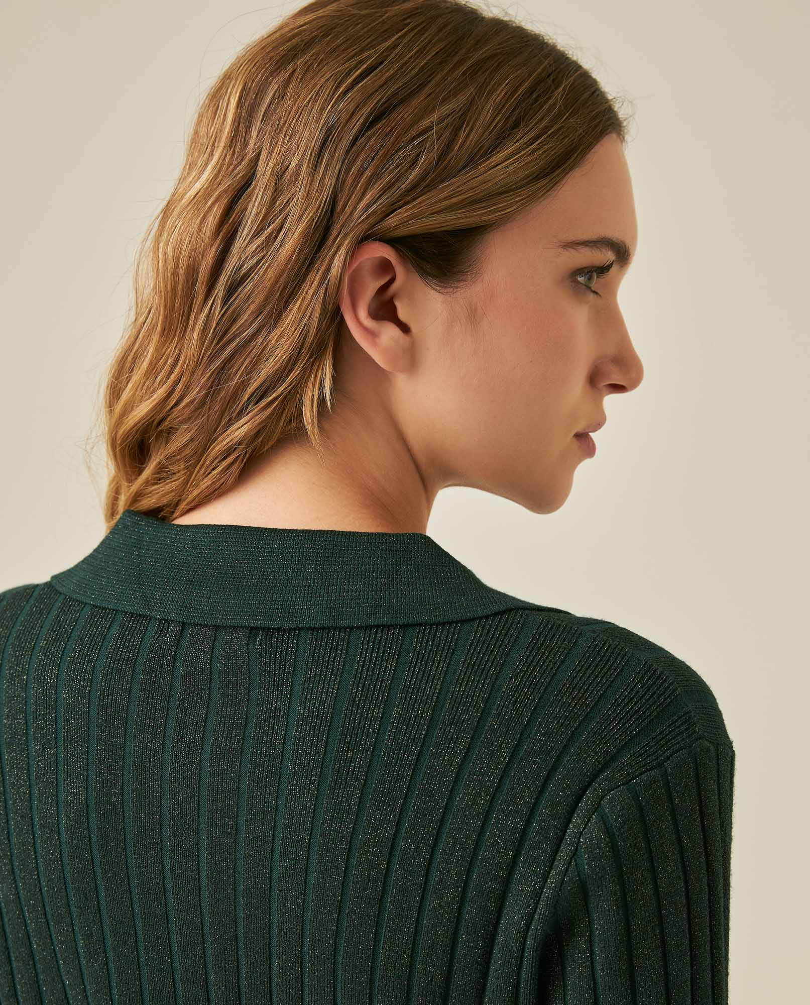 Womens Sweater Knit Straight Silhouette Viscose Blend - Dark Green 63_791H000_VER195406_7