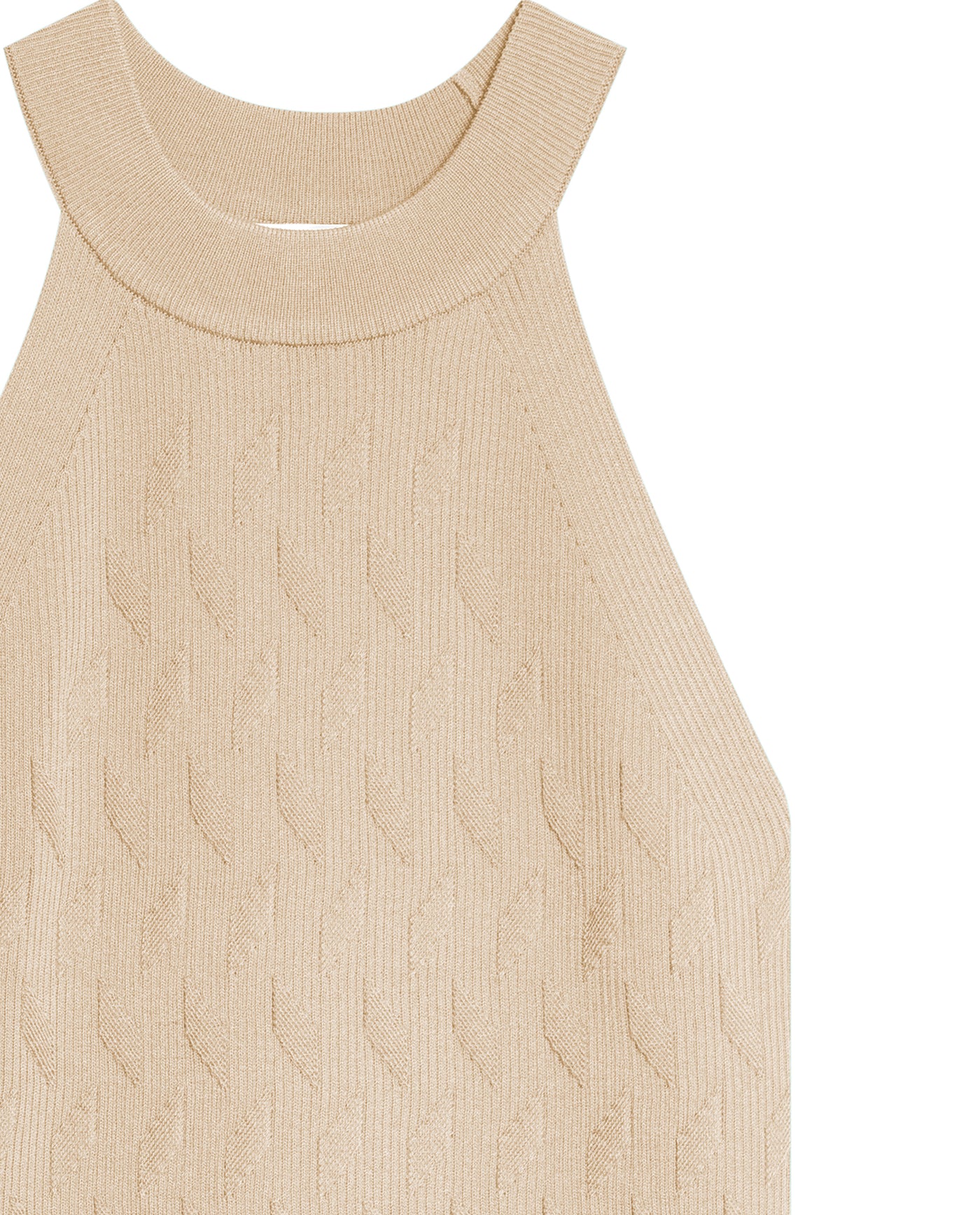 Womens Top Knit Mini Channel Halter Neck Viscose Blend - Raw 63_791H002_CRU110103_8
