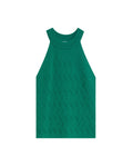 Womens Top Knit Mini Channel Halter Neck Viscose Blend - Green 63_791H002_VER170619_3