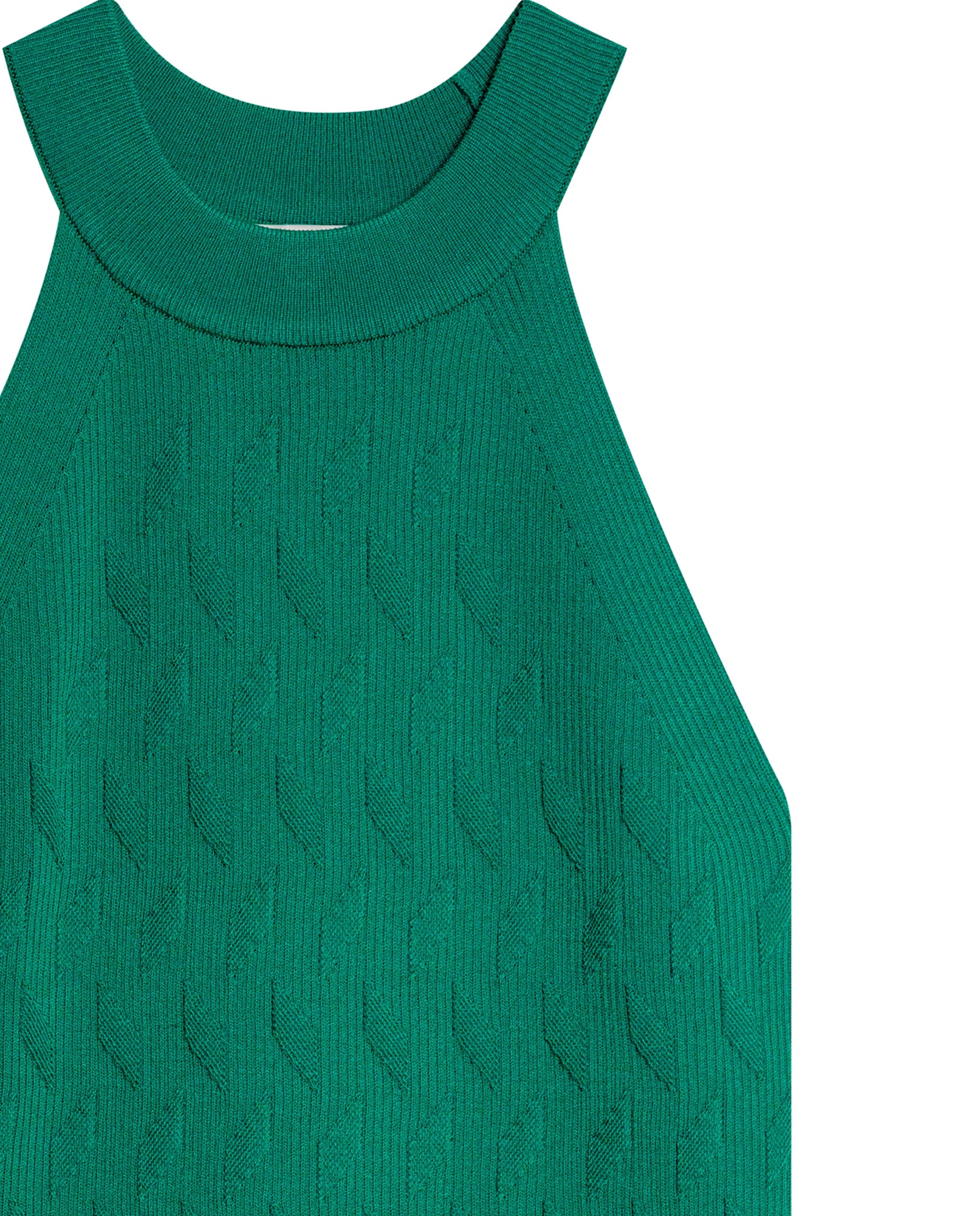 Womens Top Knit Mini Channel Halter Neck Viscose Blend - Green 63_791H002_VER170619_8