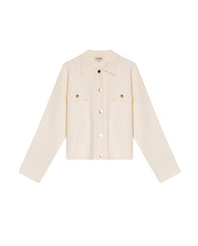 Womens Jacket Knit Cargo-Inspired Boxy Silhouette Viscose Blend - Raw 63_791H005_CRU110103_3