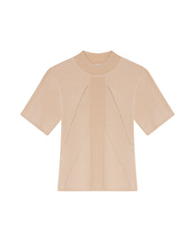 Womens Top Knit Ribbed Mandarin Collar Viscose Blend Super Lightweight Irregular Cuts Modern - Raw 63_791H006_CRU110103_3