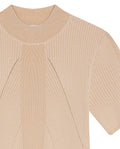 Womens Top Knit Ribbed Mandarin Collar Viscose Blend Super Lightweight Irregular Cuts Modern - Raw 63_791H006_CRU110103_8