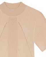 Womens Top Knit Ribbed Mandarin Collar Viscose Blend Super Lightweight Irregular Cuts Modern - Raw 63_791H006_CRU110103_8