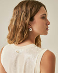 Womens Top Knit Sleeveless Lyocell Blend Linen Tone-on-Tone Sequins Ultra Lightweight Subtle Shine - Raw 63_791H010_CRU114302_7
