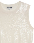 Womens Top Knit Sleeveless Lyocell Blend Linen Tone-on-Tone Sequins Ultra Lightweight Subtle Shine - Raw 63_791H010_CRU114302_8