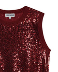 Womens Top Knit Sleeveless Lyocell Blend Linen Tone-on-Tone Sequins Ultra Lightweight Subtle Shine - Red 63_791H010_ROJ191522_8