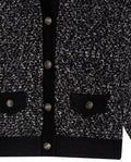 Womens Cardigan Crewneck Knit Looped Texture Polyester Blend - Black 63_791H012_NEG194007_8