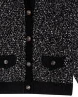Womens Cardigan Crewneck Knit Looped Texture Polyester Blend - Black 63_791H012_NEG194007_8